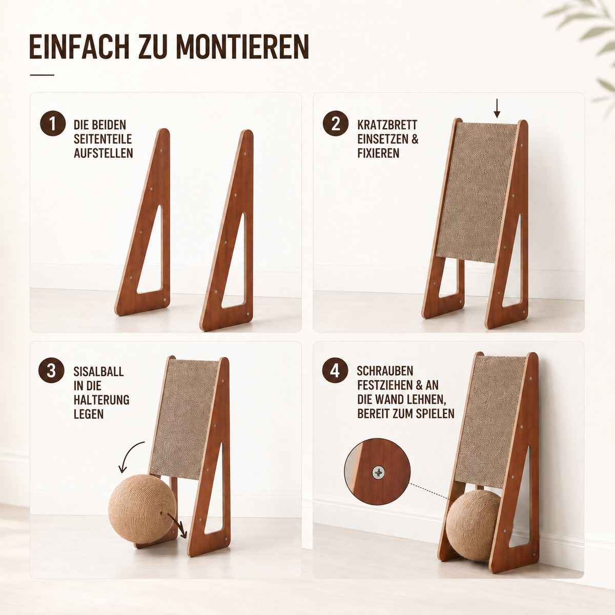 Nordspur | Scratchwell Vertikales Wand-Kratzbrett für Katzen