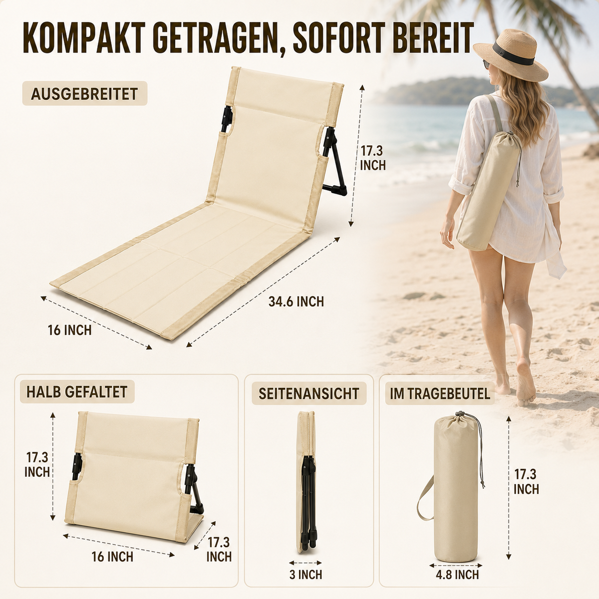 Nordspur | SeablissFold Faltbarer Bodenliegestuhl