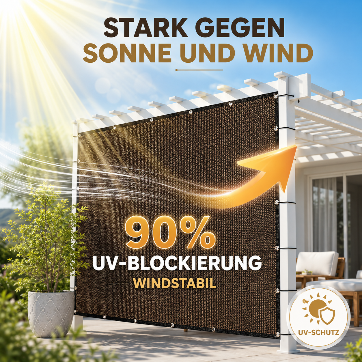 Nordspur | Shade2aura Rechteckiges Sonnensegel-Vordach
