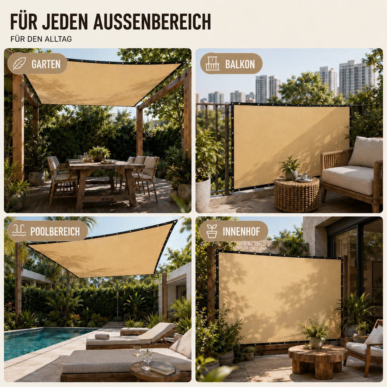 Nordspur | Shadeora Rechteckige Sonnenschutz-Markise