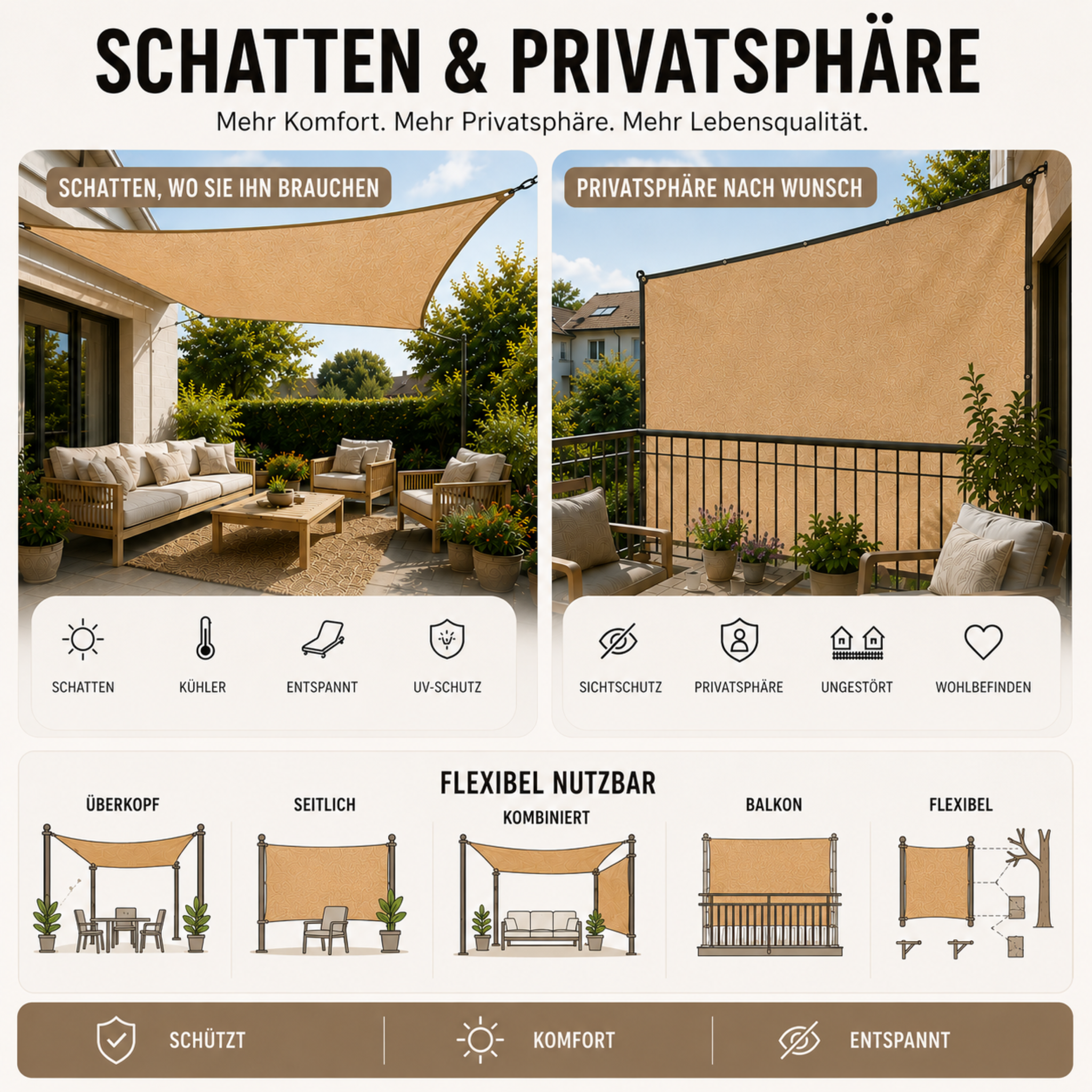 Nordspur | Shadevera Schweres Sonnenschutznetz