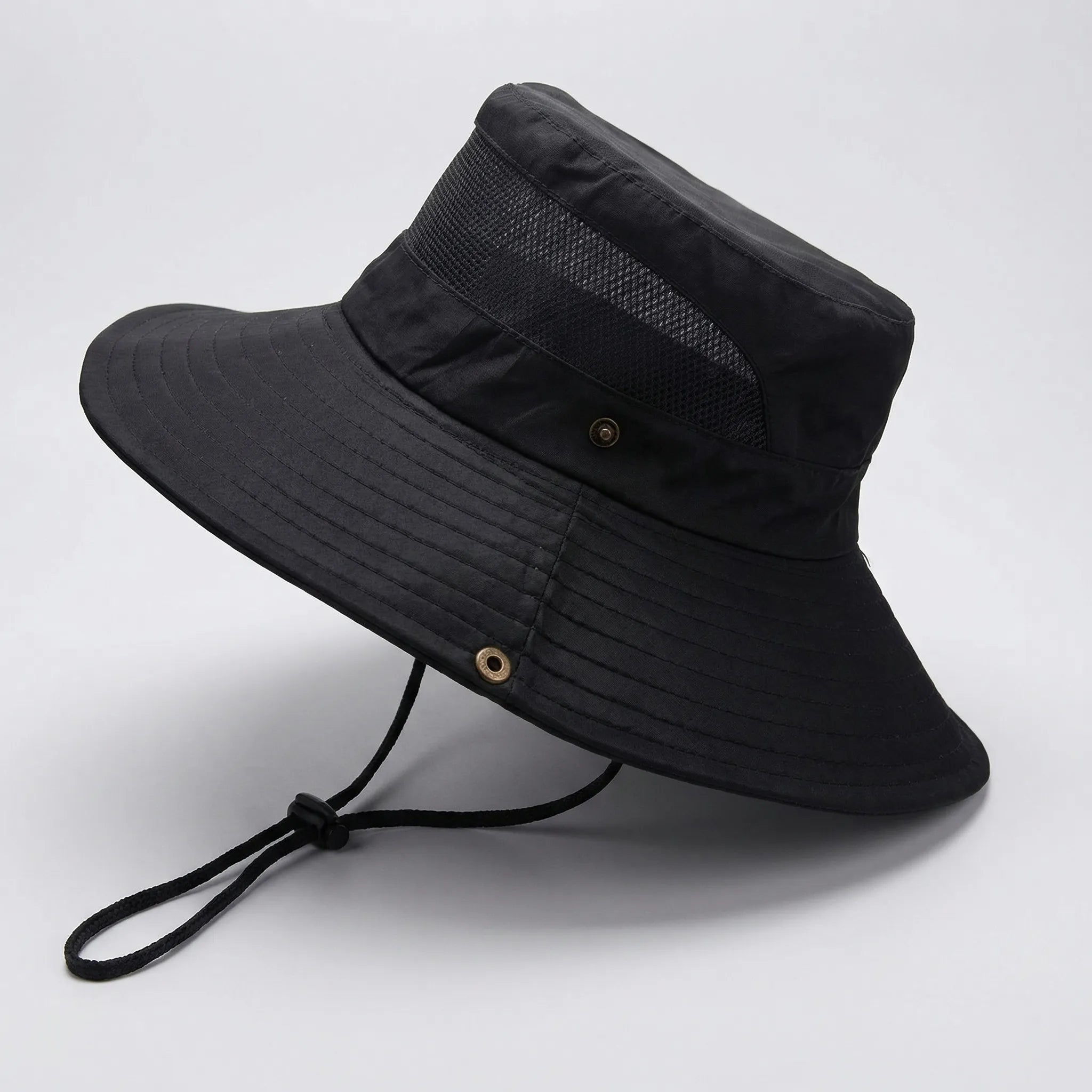Breitkrempiger Outdoor Sonnenhut mit UV-Schutz und Netzeinsätzen
