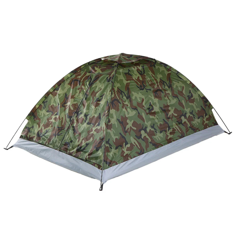 Leichtes 2-Personen-Kuppelzelt mit Tarnmuster für Camping und Outdoor