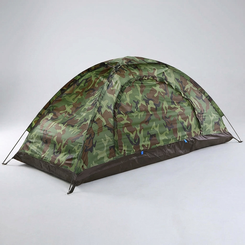 Leichtes 2-Personen-Kuppelzelt mit Tarnmuster für Camping und Outdoor
