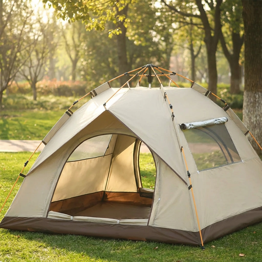 Automatisches Pop-Up-Campingzelt für 2-3 Personen mit Sonnenschutz und Belüftung