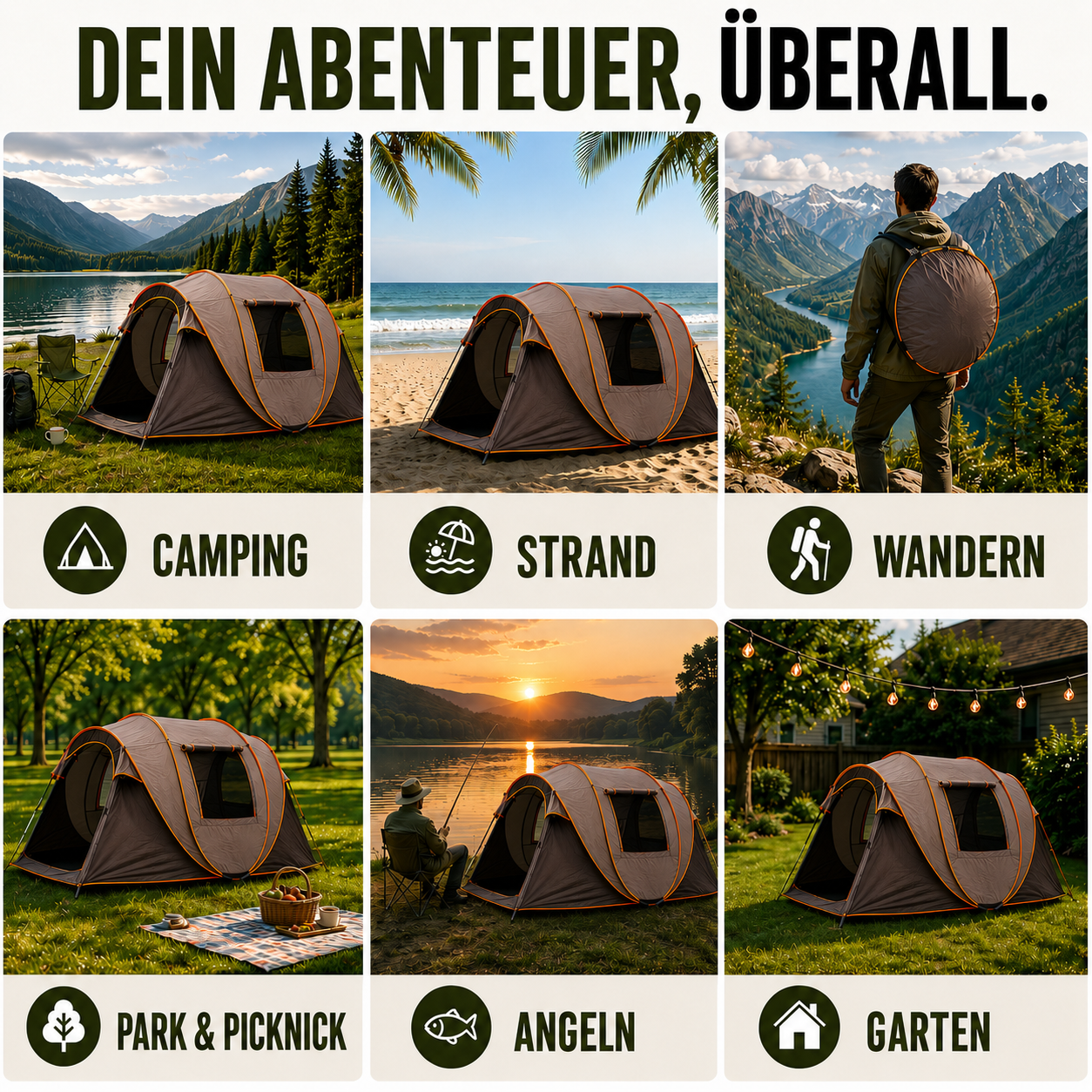 Nordspur | Shelvoo Automatisches Pop-Up-Familienzelt