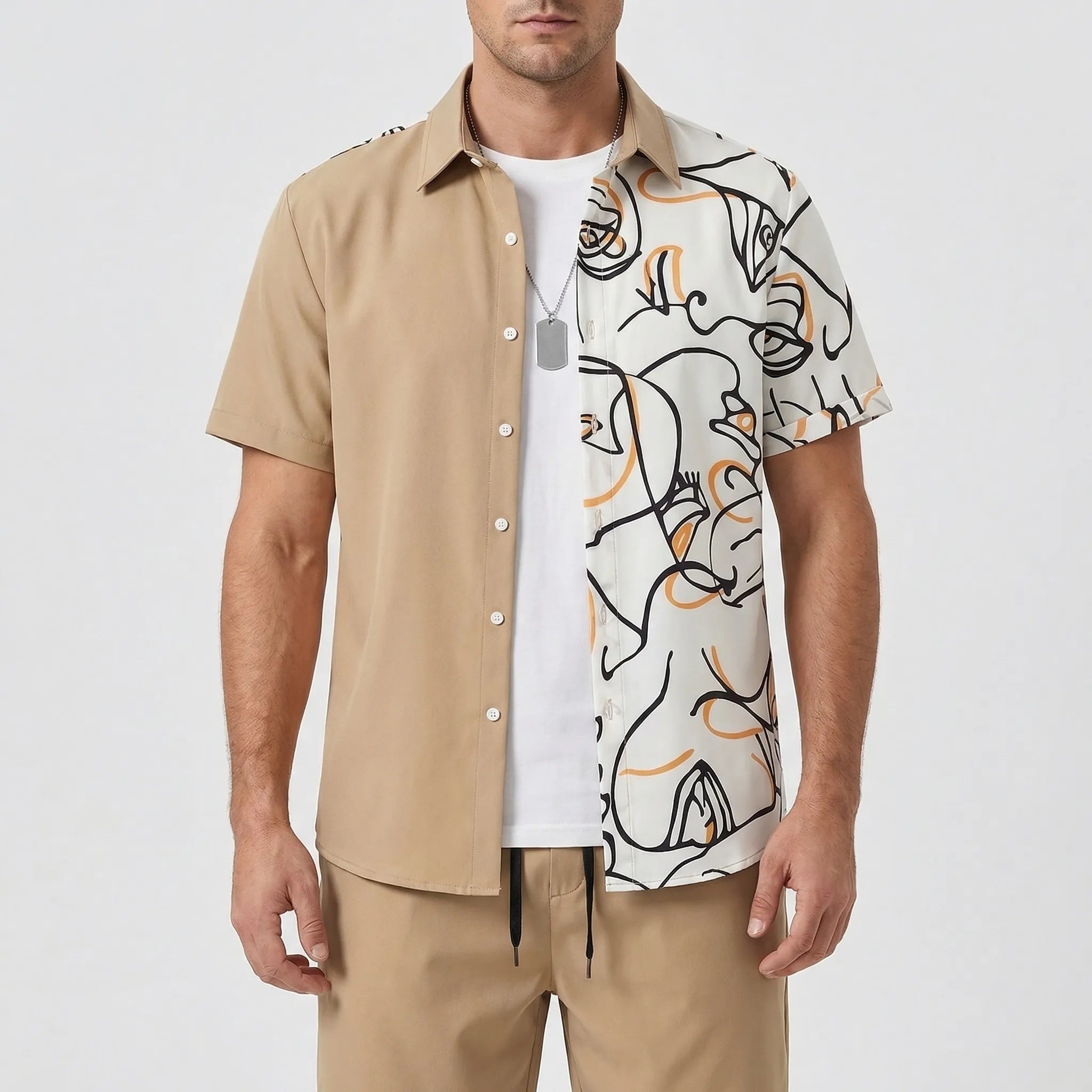 Herren Hawaii Hemd Shorts Set für Sommer und Freizeit