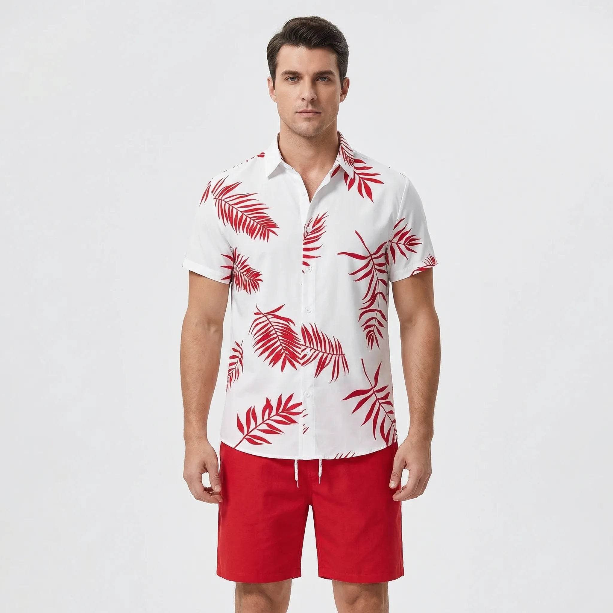 Herren Hawaii Hemd Shorts Set für Sommer und Freizeit