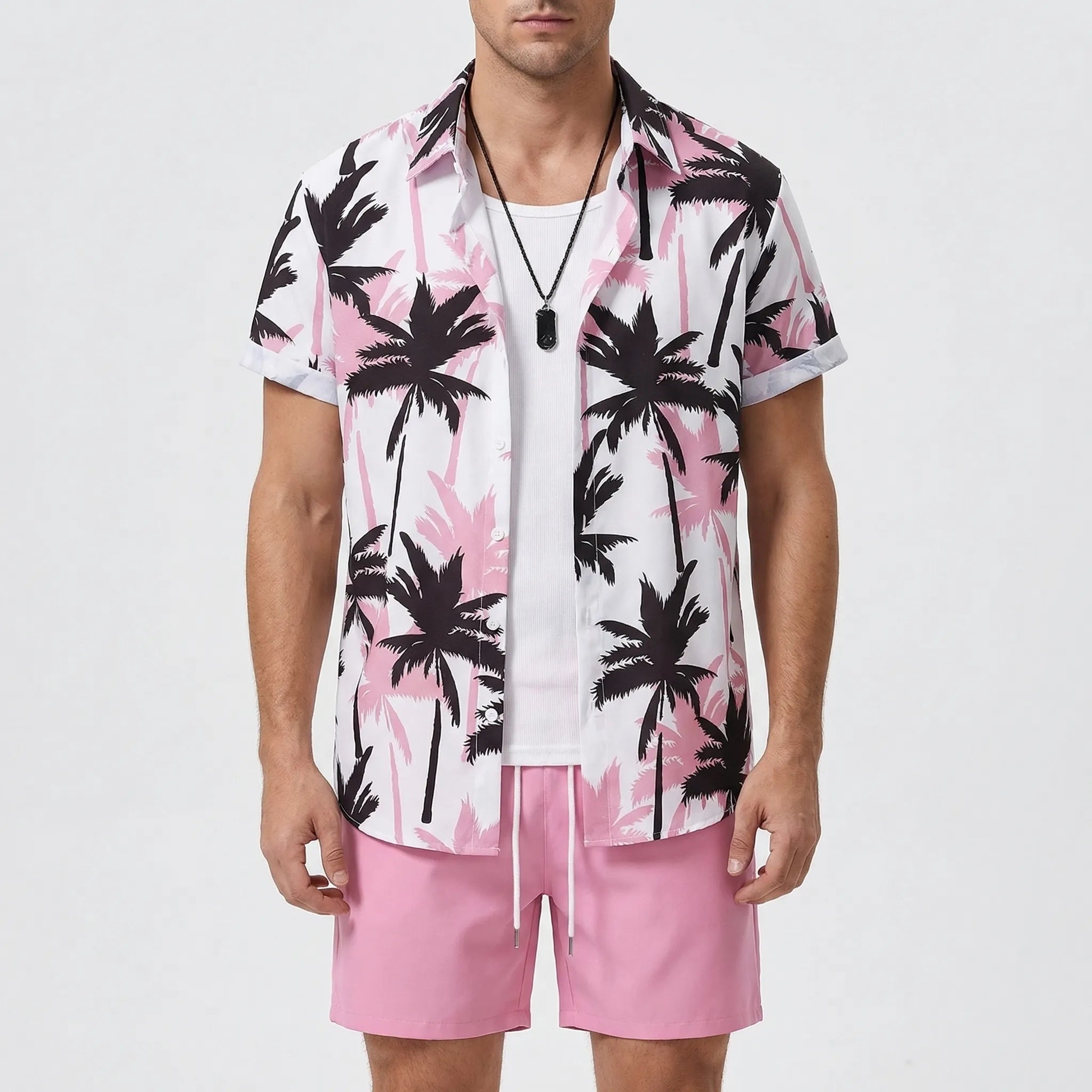Herren Hawaii Hemd Shorts Set für Sommer und Freizeit