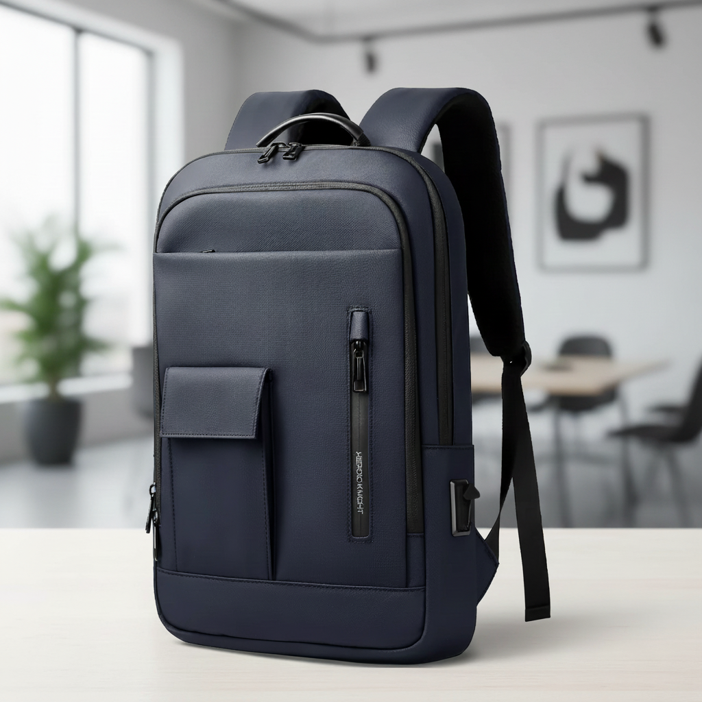 Laptop-Rucksack wasserdicht mit USB-Ladeanschluss und gepolstertem Fach