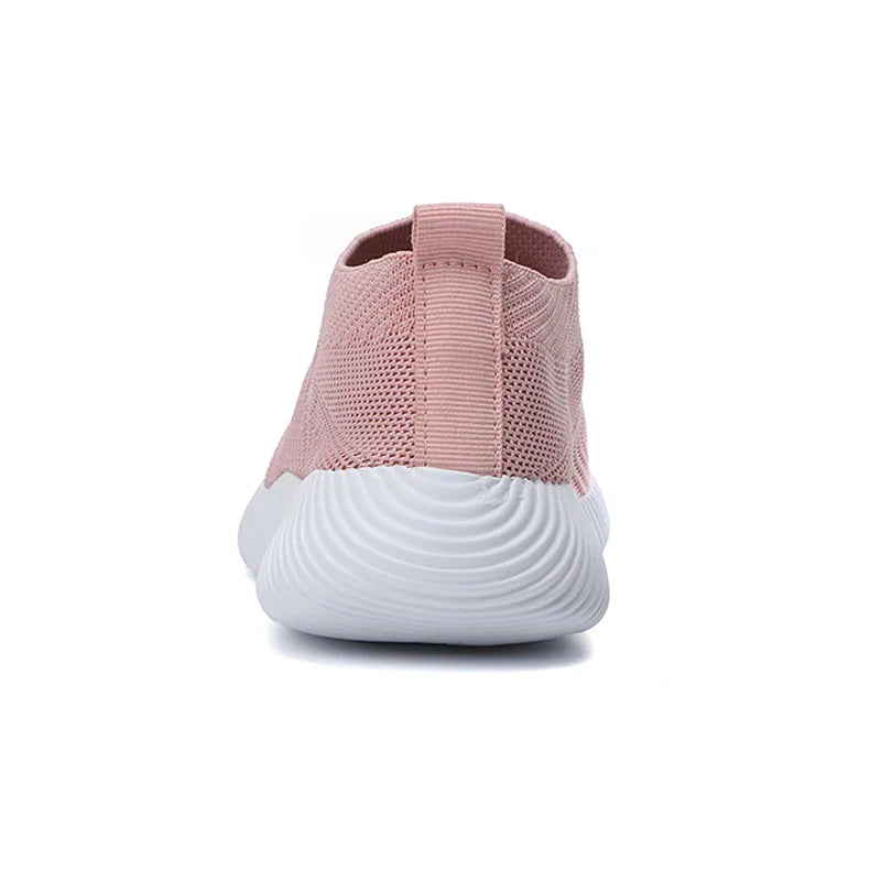 Damen Walkingschuhe Slip-On Stricknetz rutschfest leicht atmungsaktiv