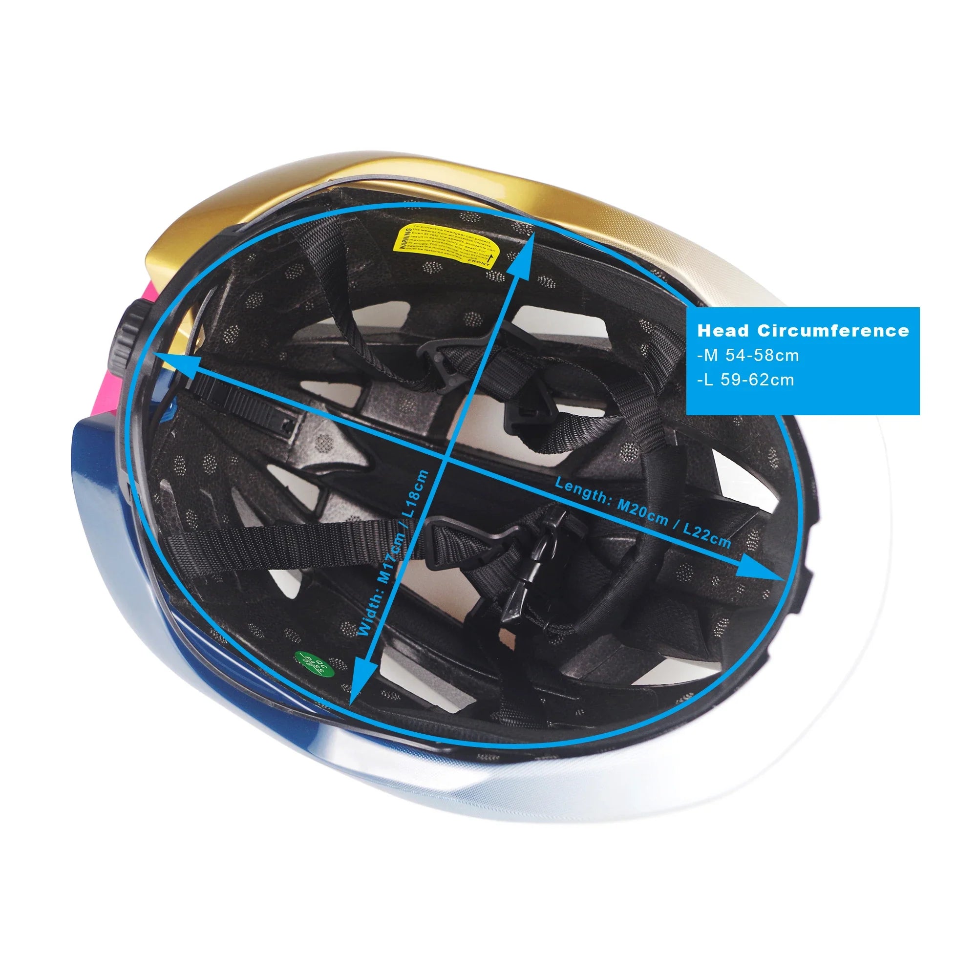 Aerodynamischer Rennradhelm mit Belüftung und verstellbarem Haltesystem