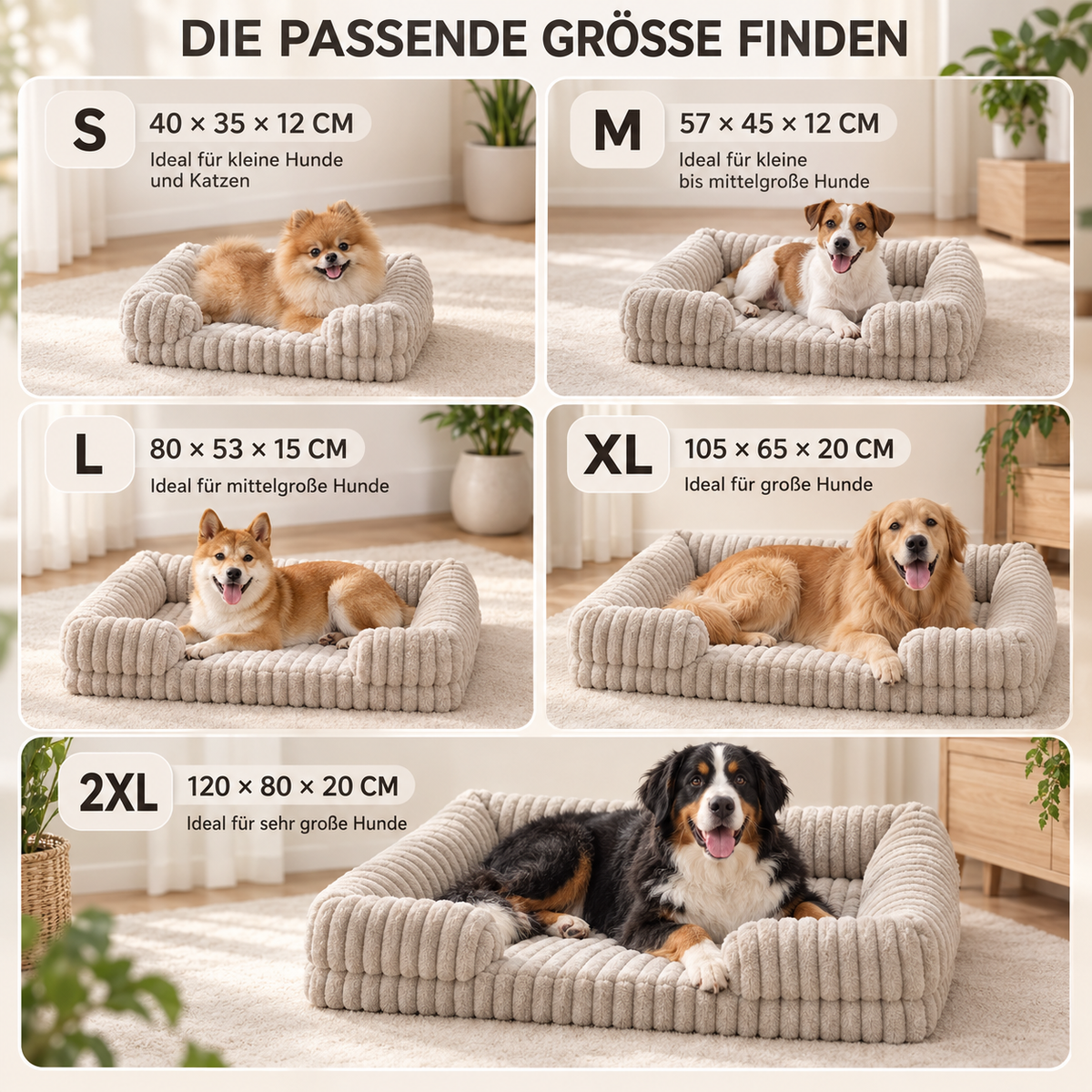 Nordspur | Slumbrex Hundebett im Sofa-Stil mit PP-Baumwoll-Füllung