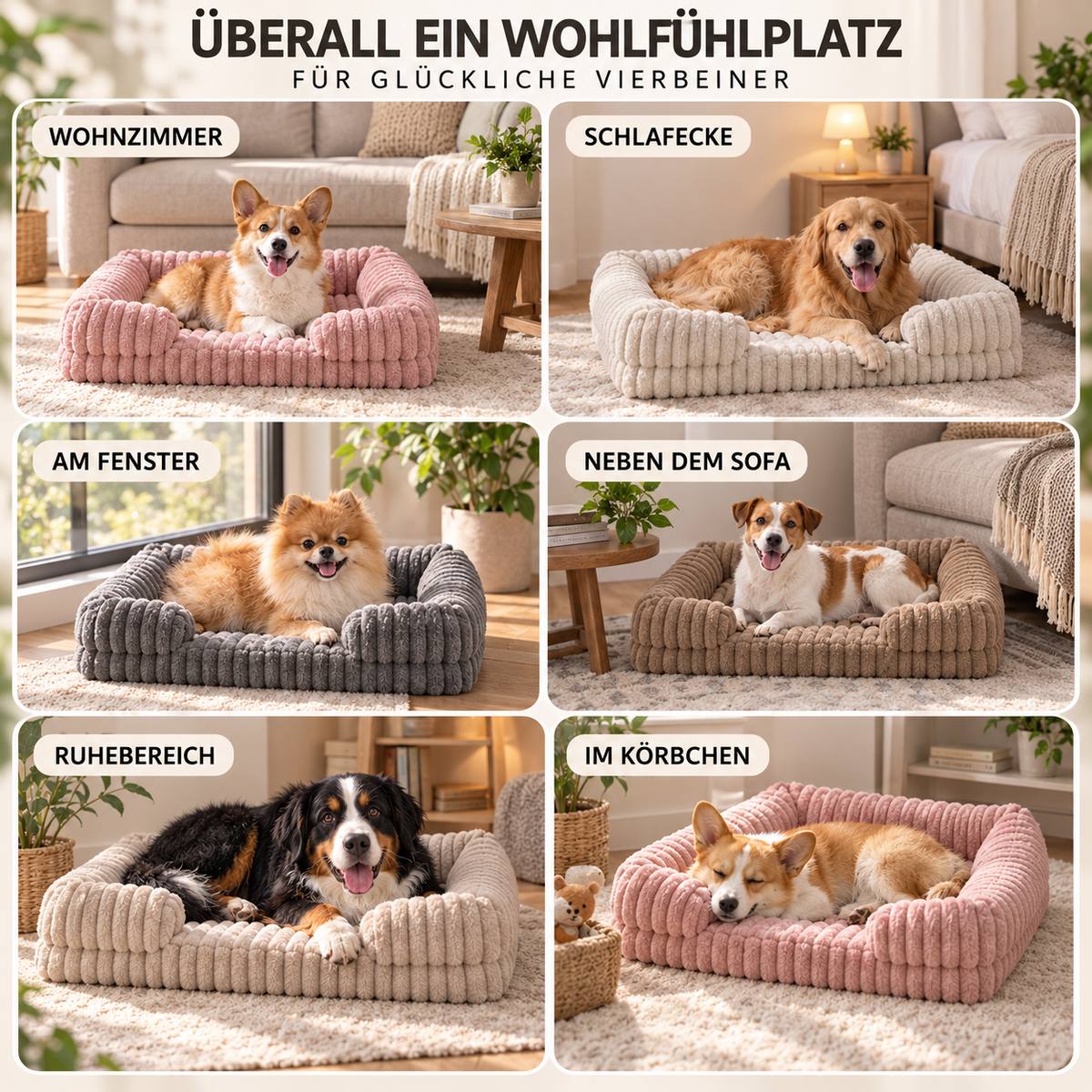 Nordspur | Slumbrex Hundebett im Sofa-Stil mit PP-Baumwoll-Füllung