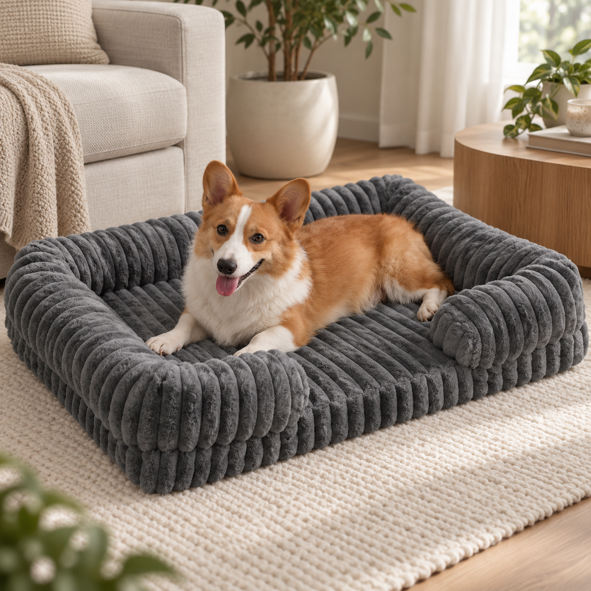Nordspur | Slumbrex Hundebett im Sofa-Stil mit PP-Baumwoll-Füllung