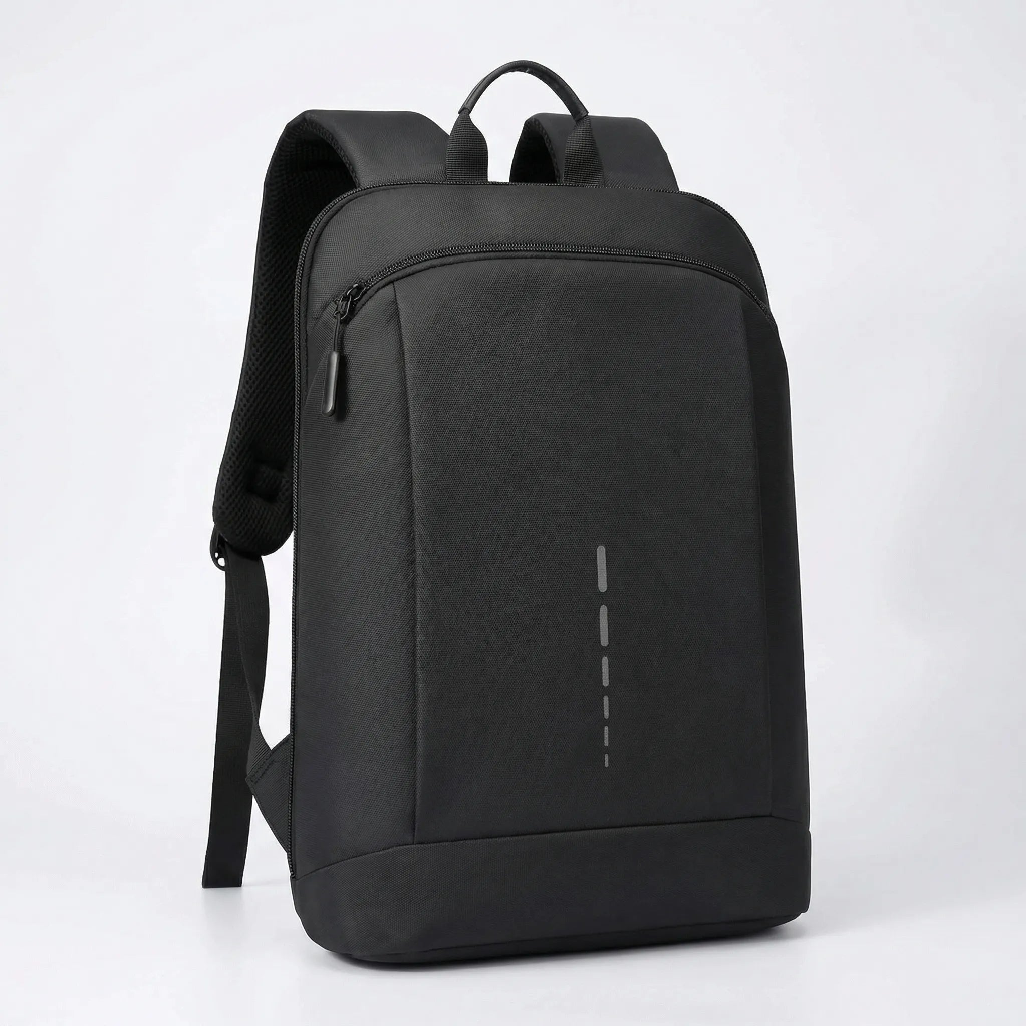 Slim Laptop-Rucksack wasserabweisend gepolsterte Schultergurte Schwarz