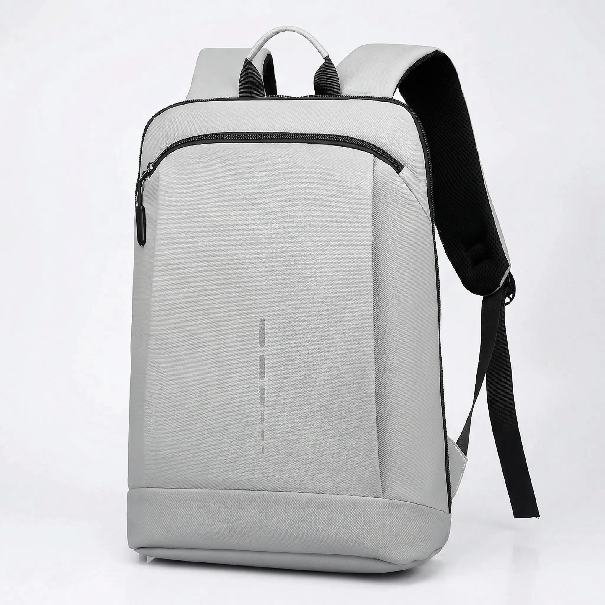 Slim Laptop-Rucksack wasserabweisend gepolsterte Schultergurte Schwarz