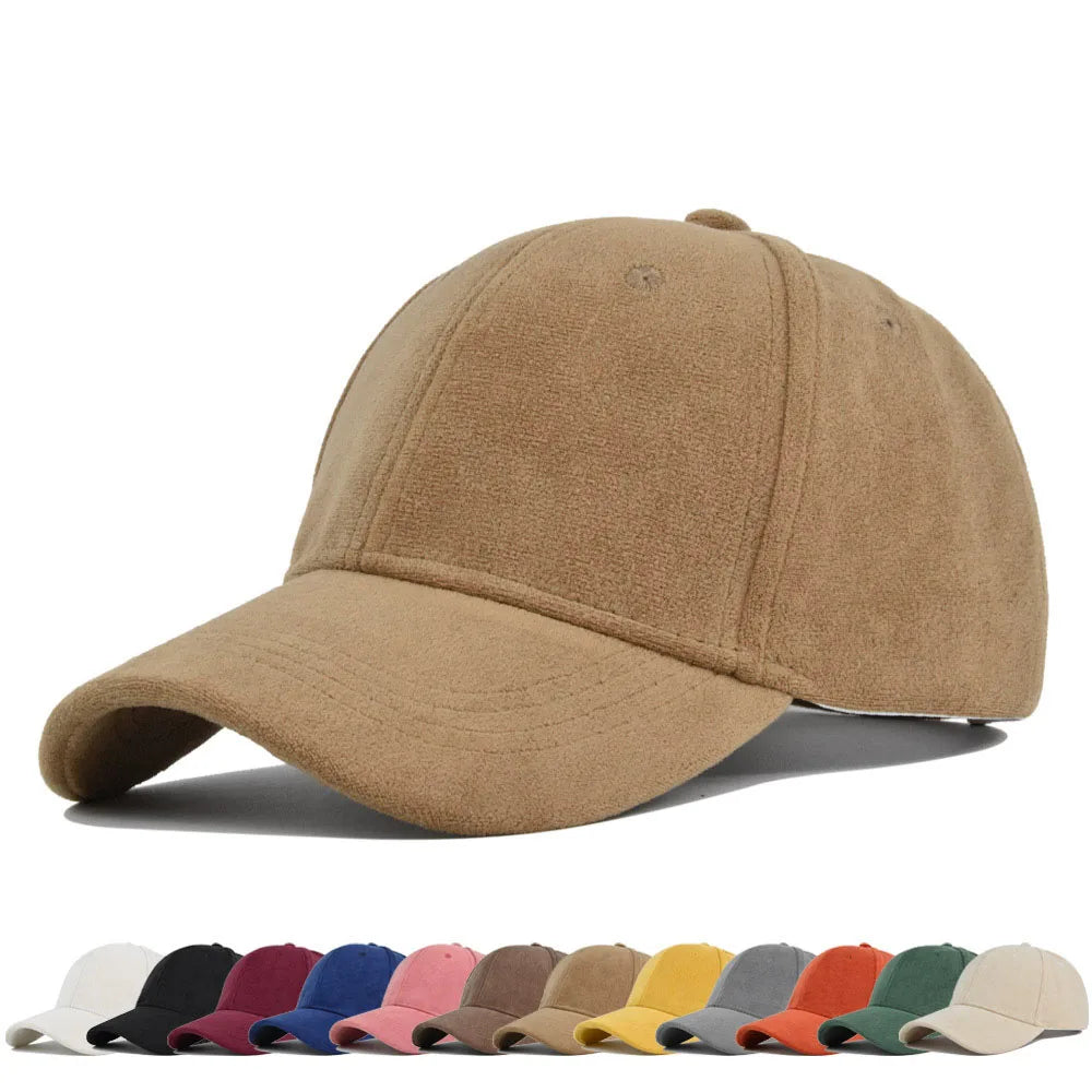 Retro Baseballkappe Wildleder-Optik mit Snapback-Verschluss