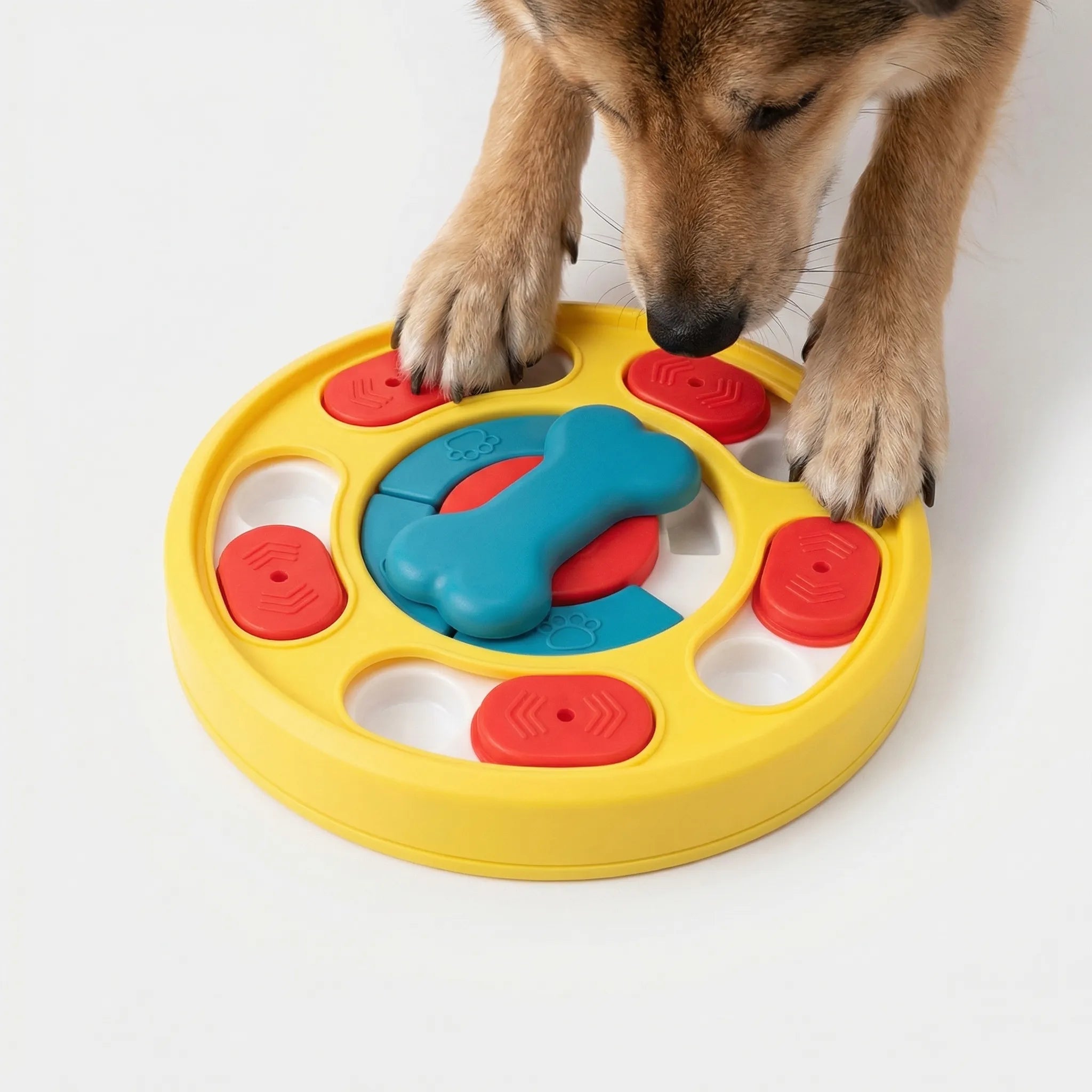Interaktives Futterpuzzle für Hunde und Katzen mit Schiebeelementen
