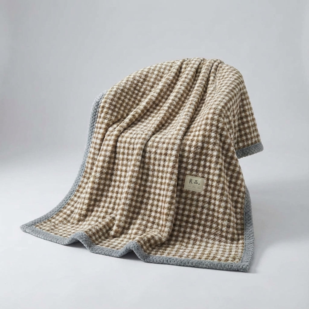 Gestrickte Wurfdecke Polyester Karomuster flauschig warm