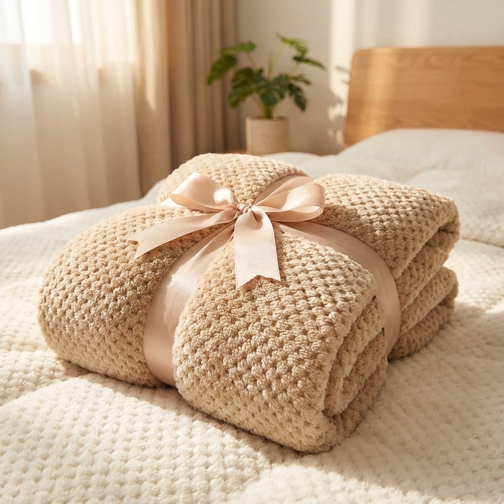 Dicke warme Wurfdecke mit weicher Strickstruktur pilling-resistent