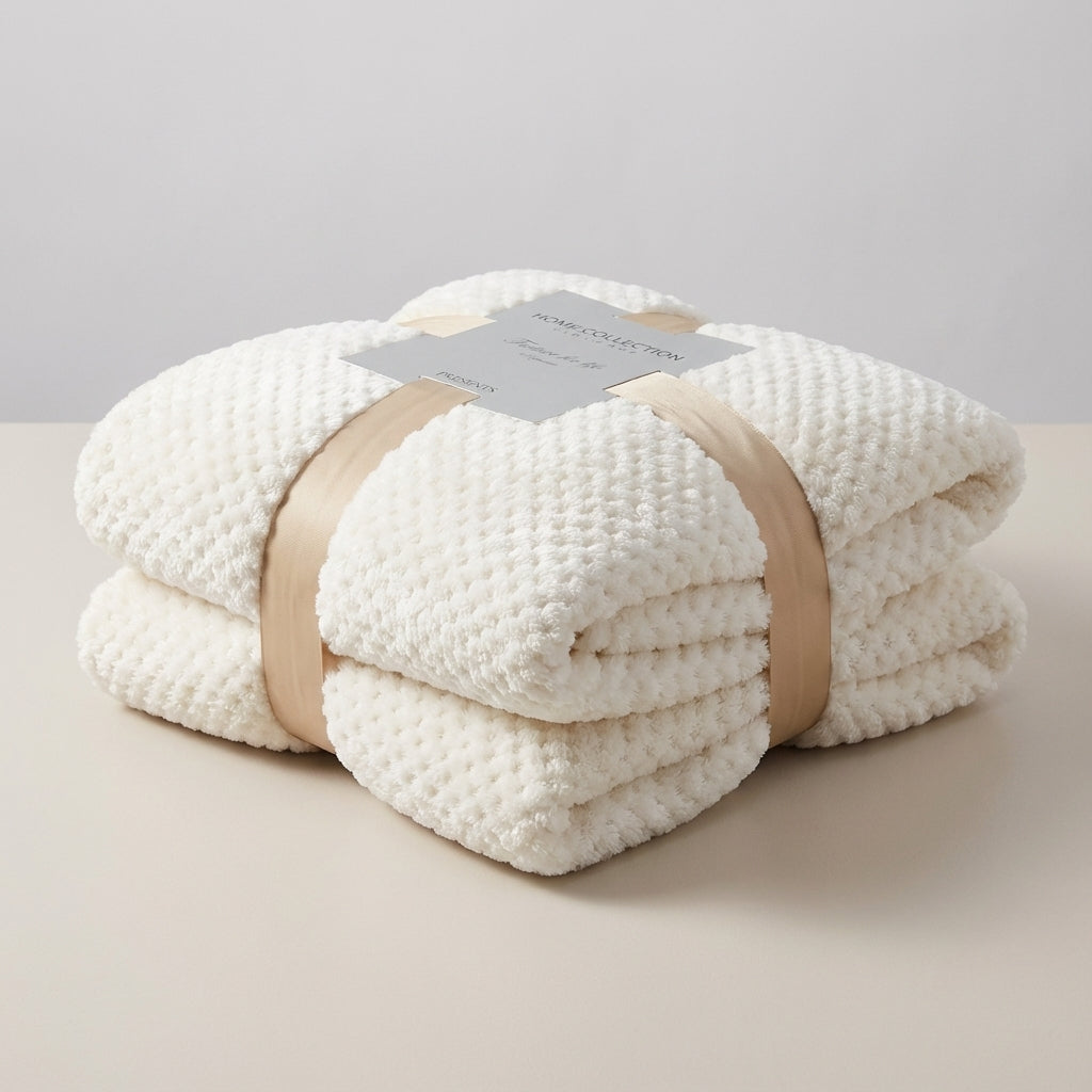Dicke warme Wurfdecke mit weicher Strickstruktur pilling-resistent