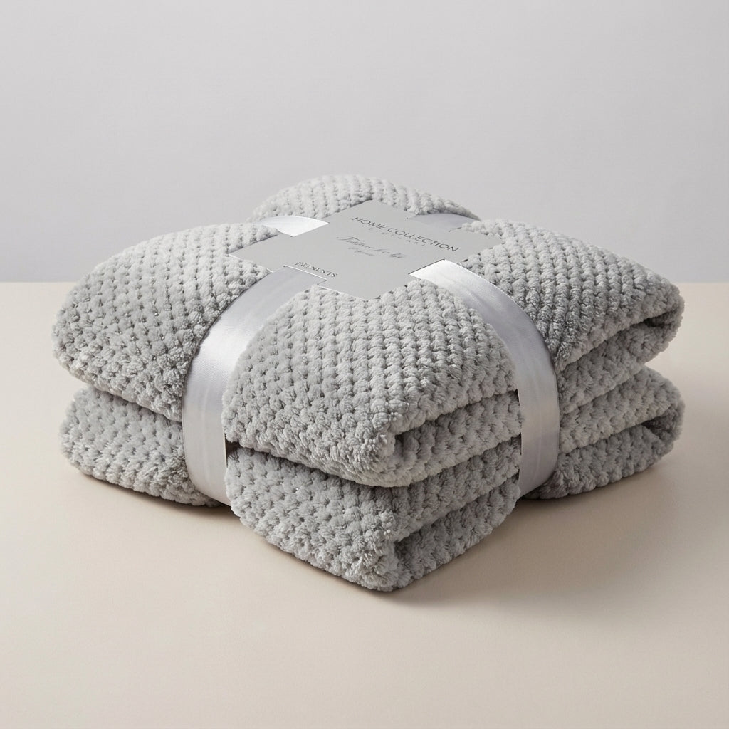 Dicke warme Wurfdecke mit weicher Strickstruktur pilling-resistent