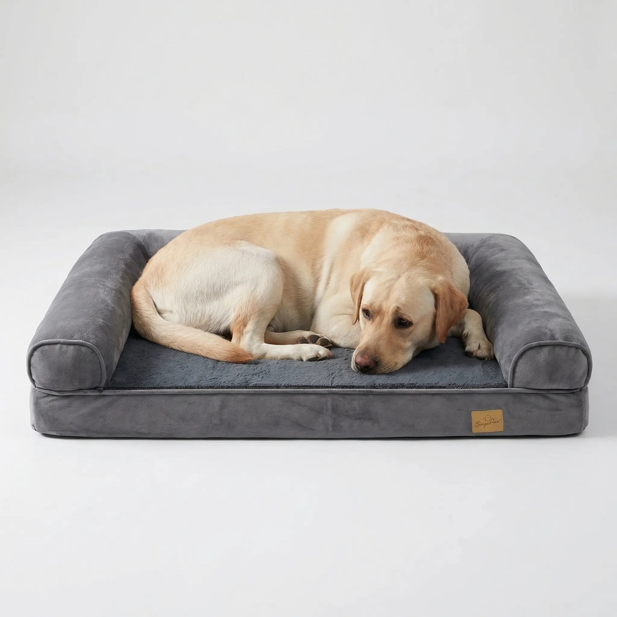 Orthopädisches Hundebett für große Hunde, waschbar, grau