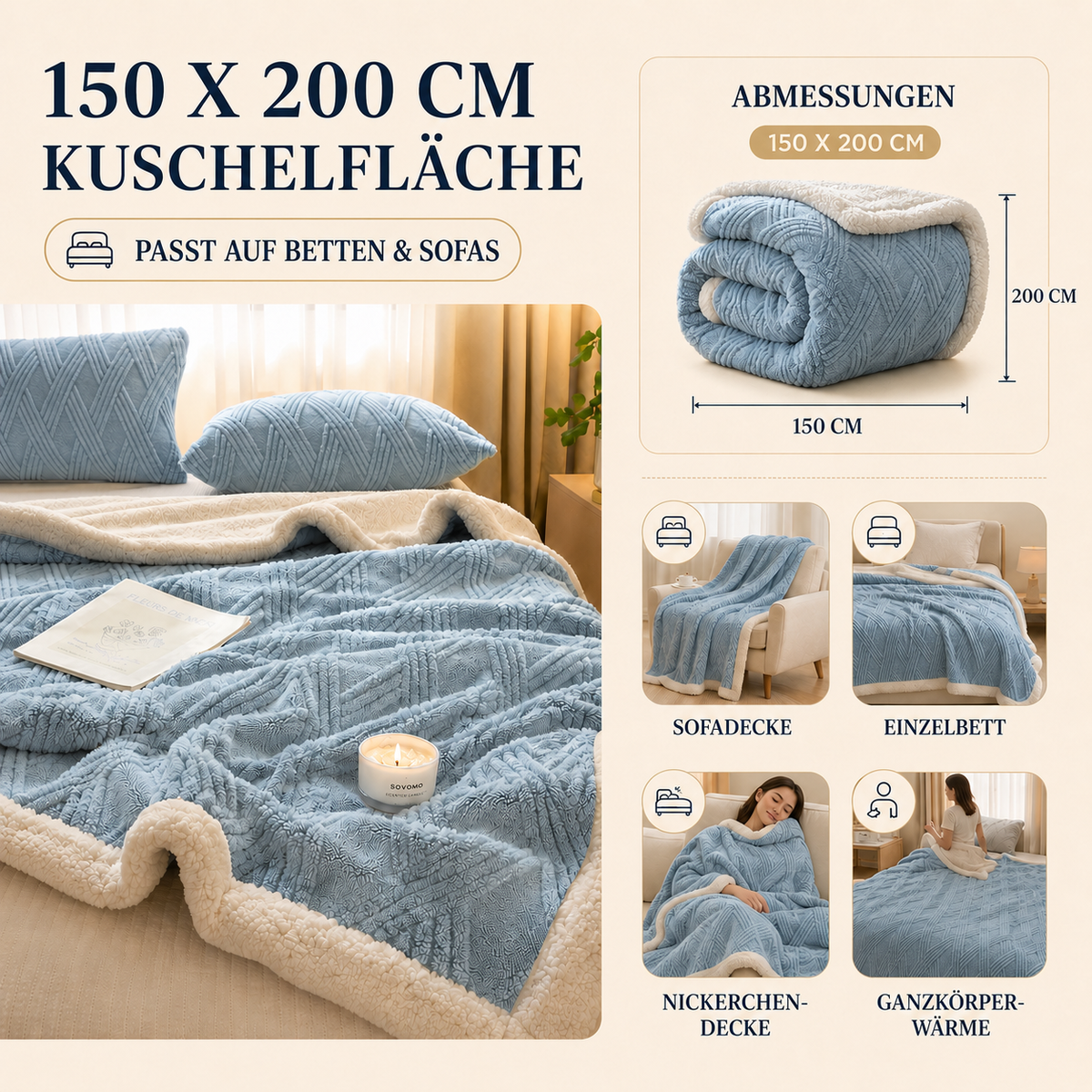 Nordspur | Snugvera Verdickte Winter-Wurfdecke