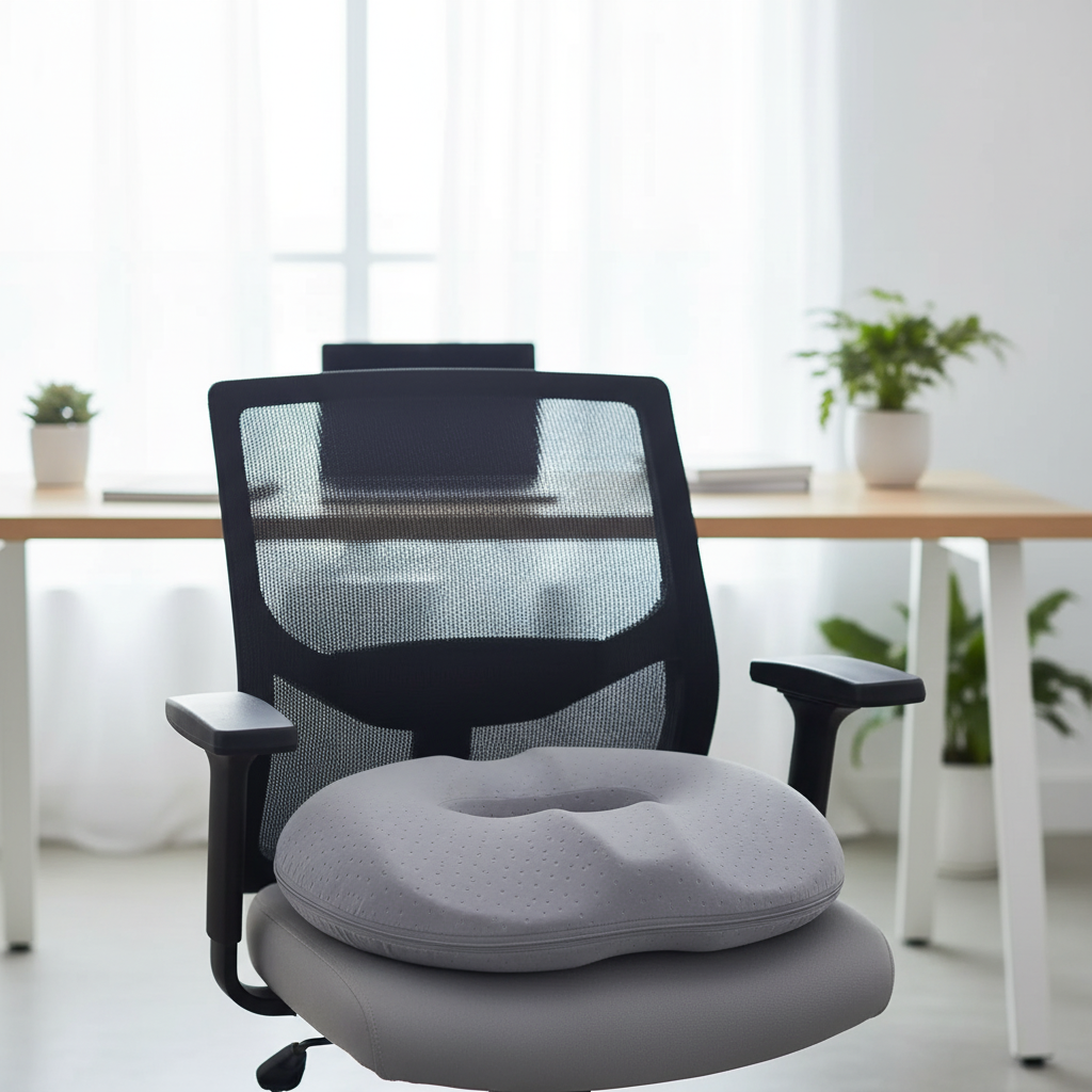 Ergonomisches Sitzkissen mit Memory-Foam-Kern und atmungsaktivem Bezug