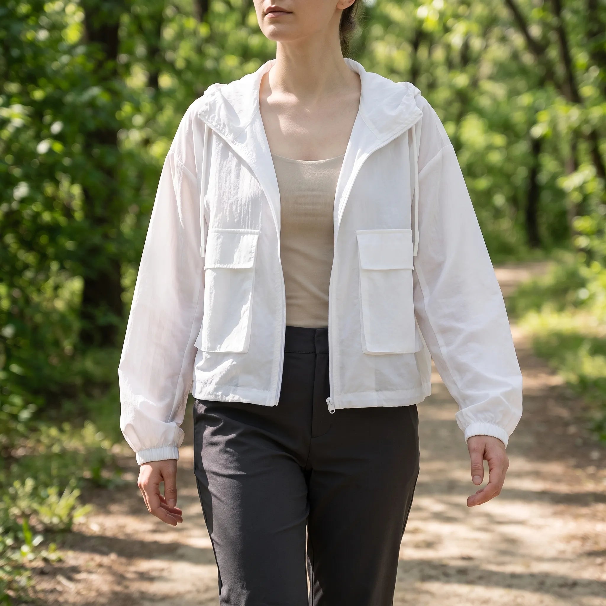 Sommerojacke atmungsaktiv leicht schnelltrocknend mit Reißverschluss