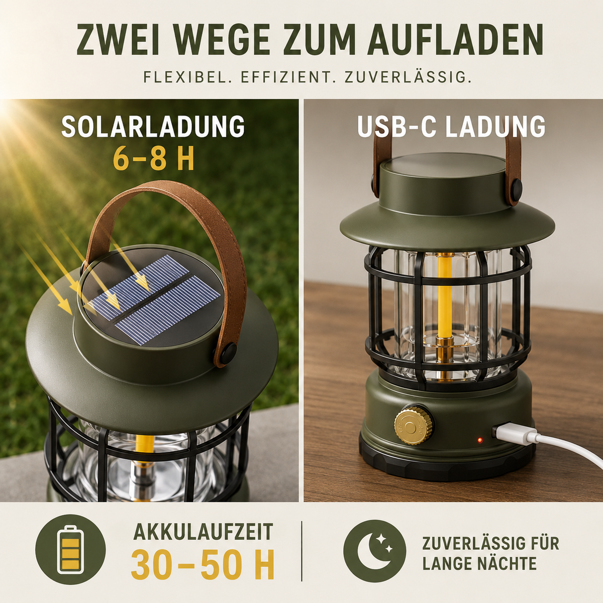 Nordspur | Solantis Tragbare 360-Grad LED-Campinglaterne