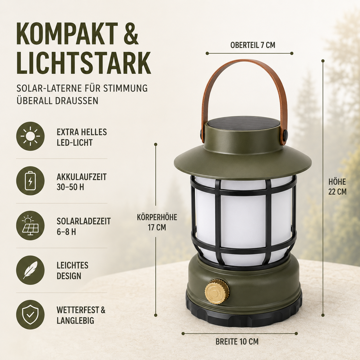 Nordspur | Solantis Tragbare 360-Grad LED-Campinglaterne