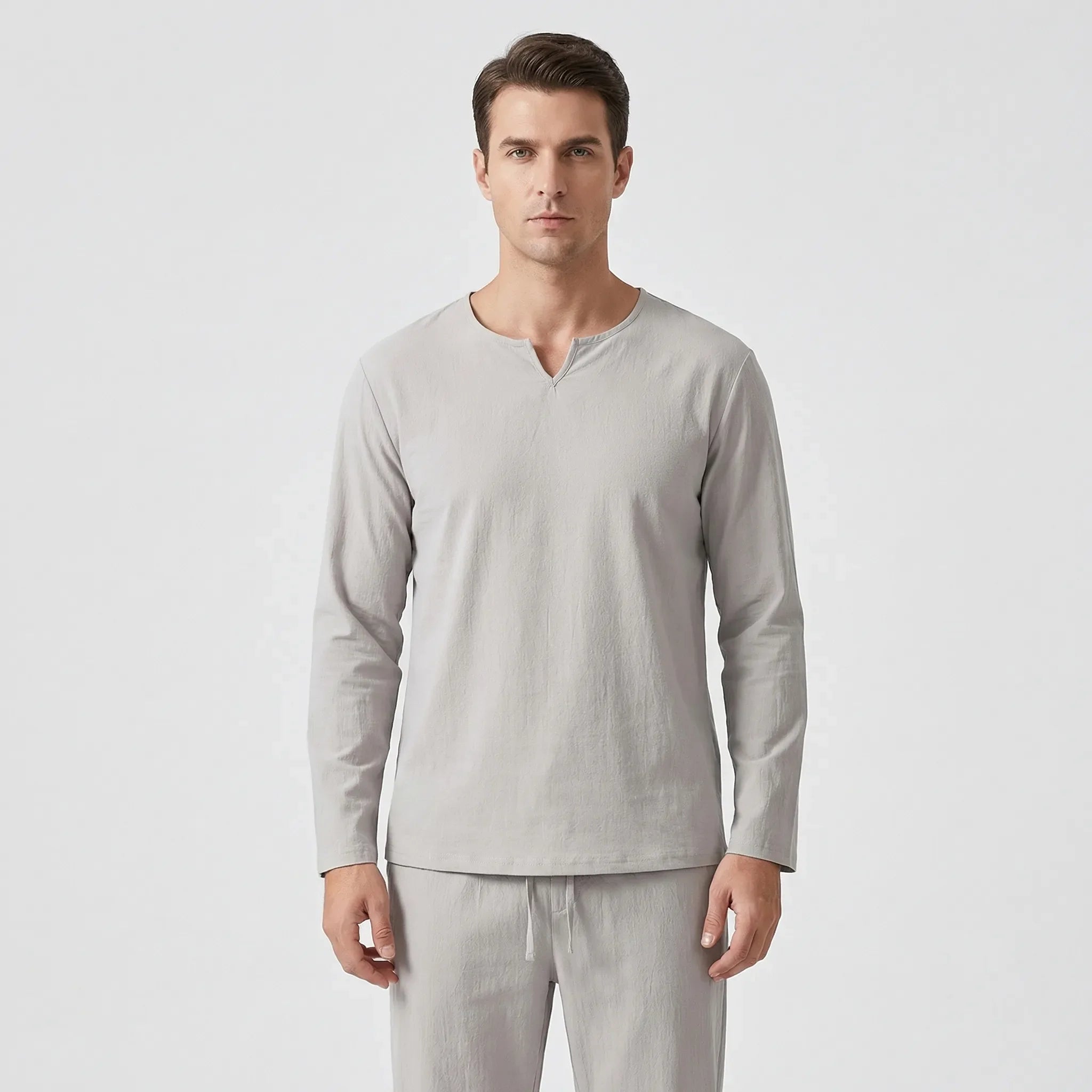 Herren-Lounge-Set atmungsaktiv Langarm-Oberteil und Hose lockere Passform