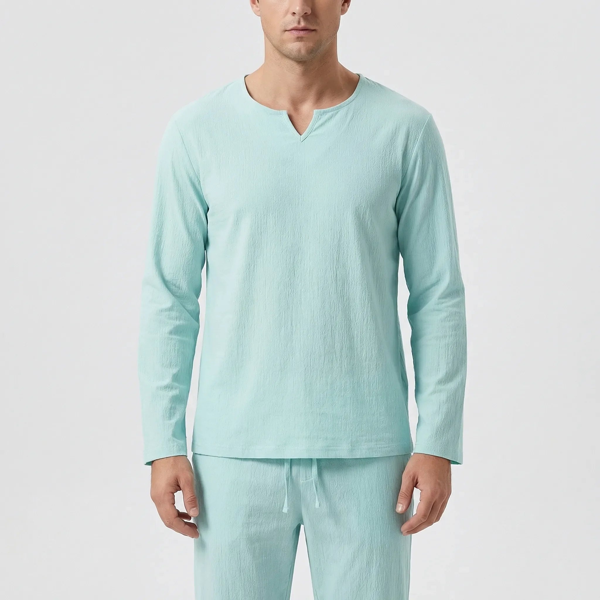 Herren-Lounge-Set atmungsaktiv Langarm-Oberteil und Hose lockere Passform