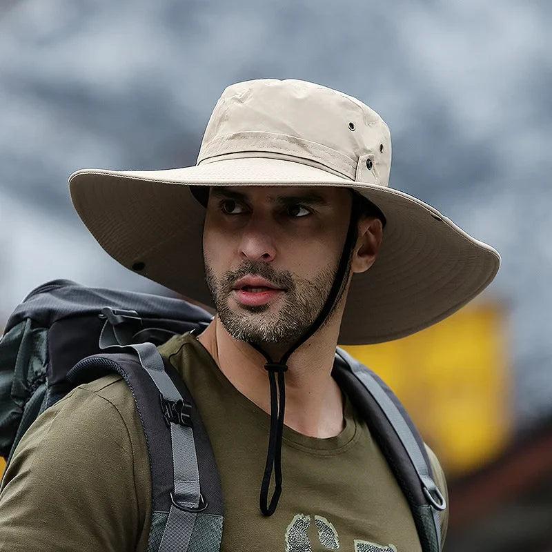 Breitkrempiger Sonnenhut leicht atmungsaktiv Outdoor Wandern Angeln