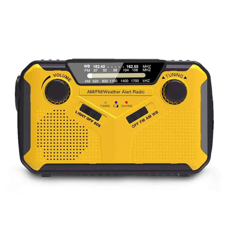 Tragbares Notfallradio mit Solarpanel und Handkurbel