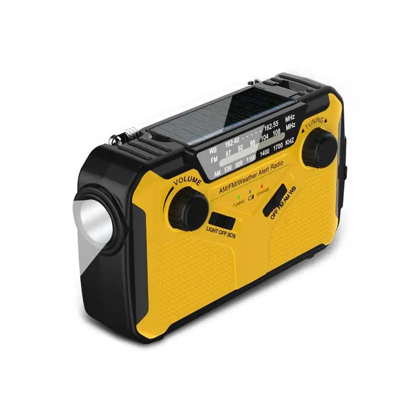 Tragbares Notfallradio mit Solarpanel und Handkurbel