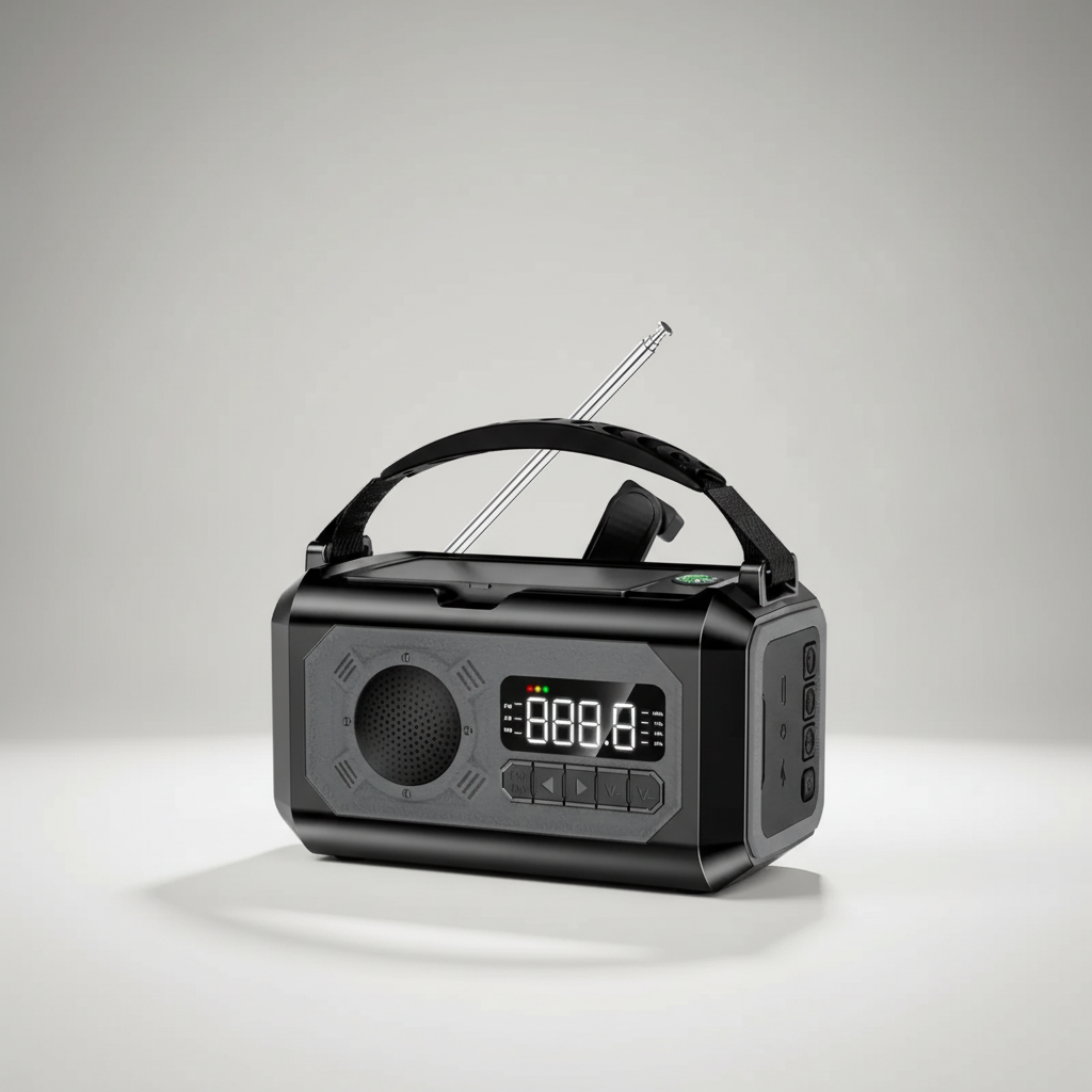 Tragbares Notfallradio mit Solarpanels Handkurbel und Leselampe
