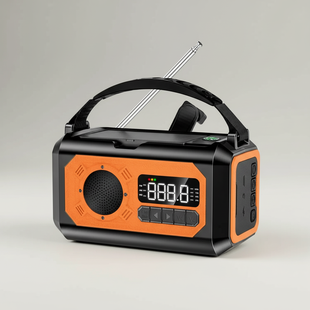 Tragbares Notfallradio mit Solarpanels Handkurbel und Leselampe
