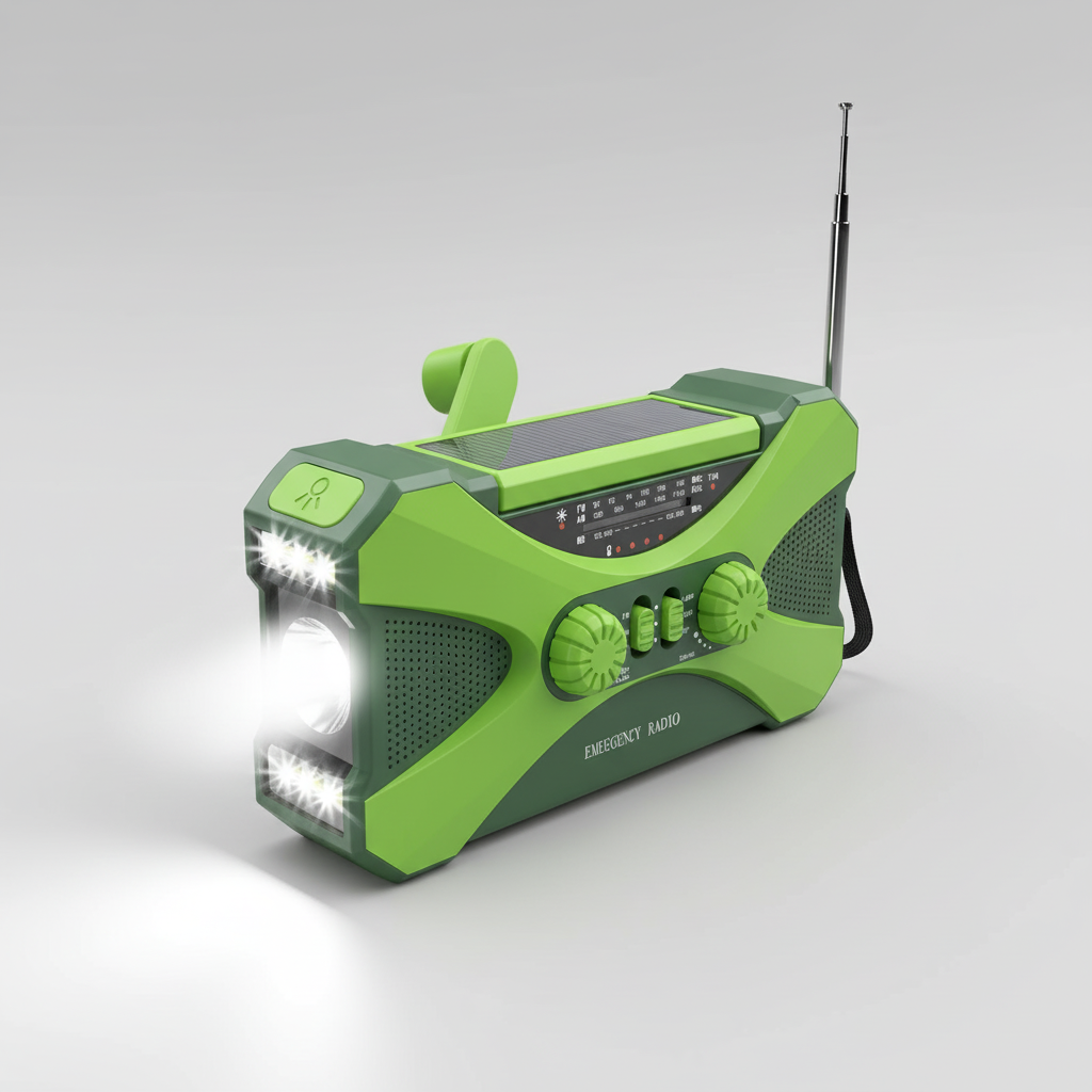 Notfallradio Solar Handkurbel Solarladung LED Taschenlampe