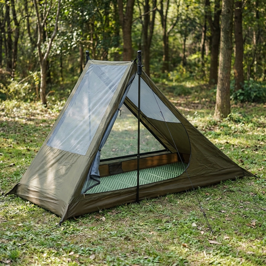 Ultraleichtes Ein-Personen-Zelt mit Mesh für Trekking und Camping