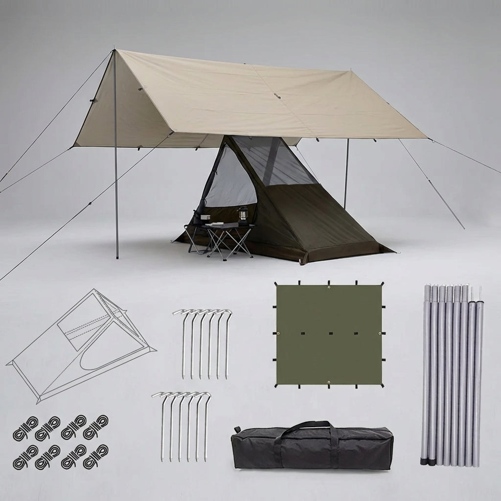 Ultraleichtes Ein-Personen-Zelt mit Mesh für Trekking und Camping