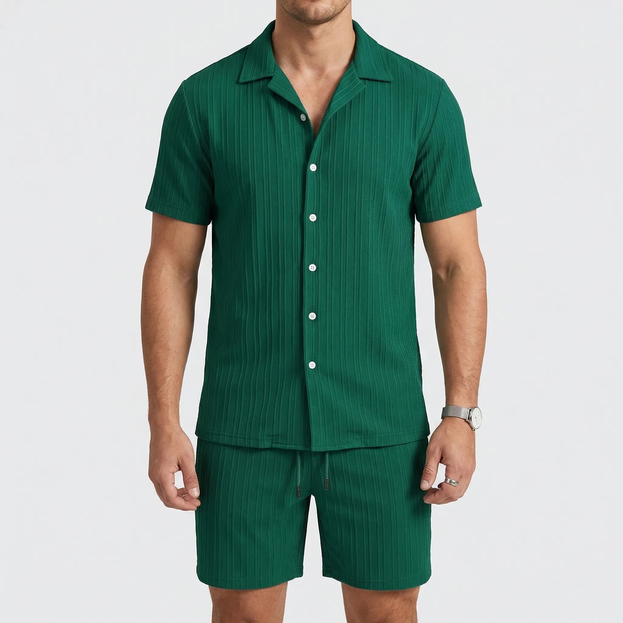 Herren Sommer Set Poloshirt Shorts atmungsaktiv leicht