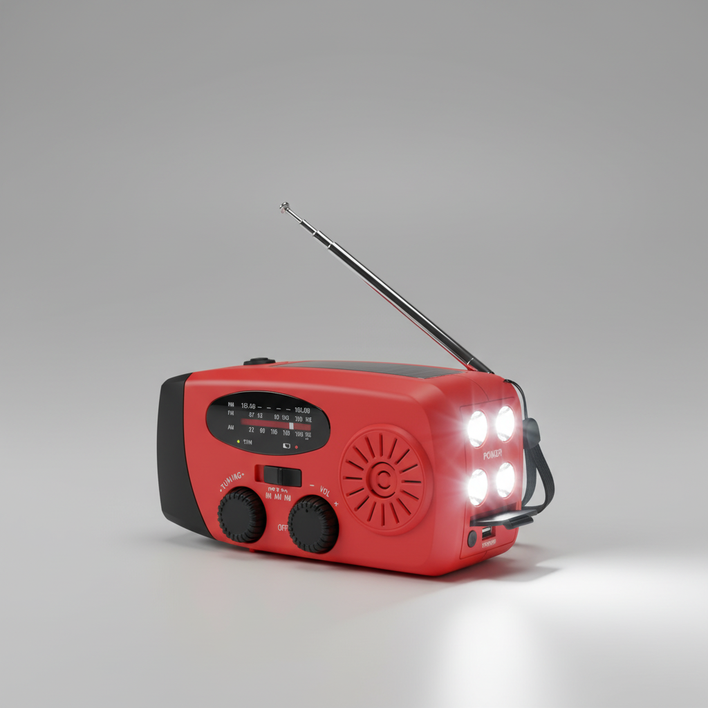 Notfallradio tragbar Solarpanel USB-Ladung Handkurbel LED-Leuchte