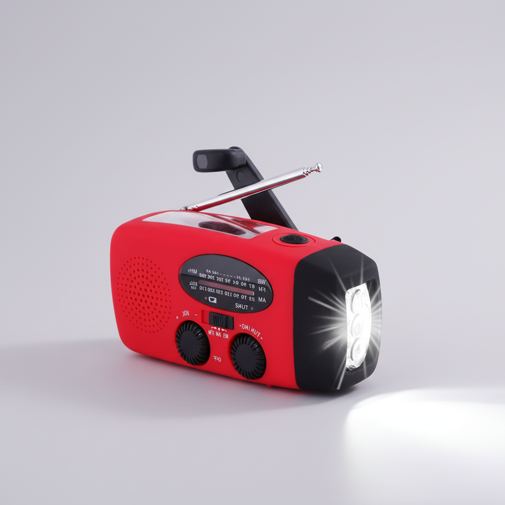 Notfallradio tragbar Solarpanel USB-Ladung Handkurbel LED-Leuchte