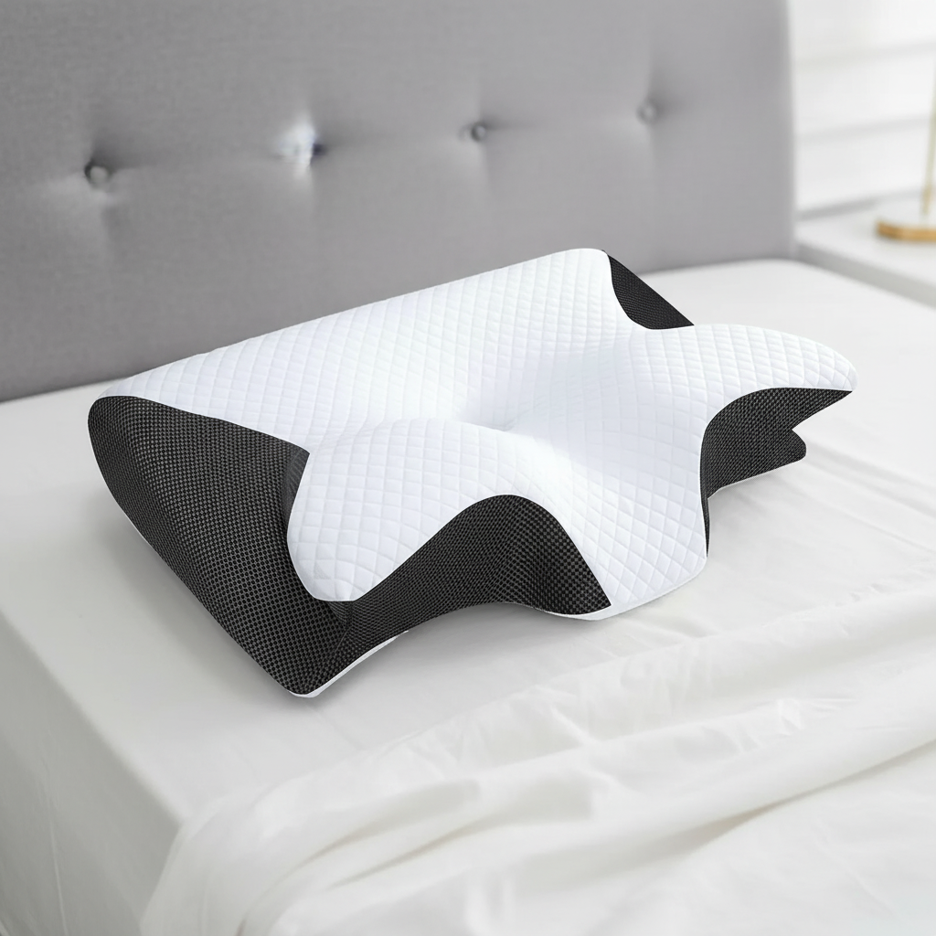 Ergonomisches Nackenkissen mit Memory-Foam Halswirbelstütze