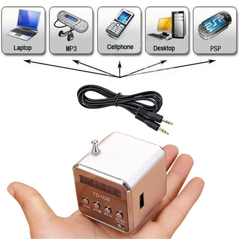 Tragbarer wiederaufladbarer Mini-Lautsprecher mit Bluetooth FM Radio