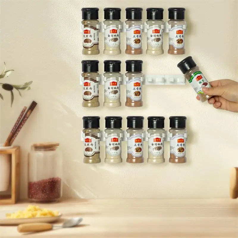 Gewürzglas-Halter Wandmontage grau platzsparend Küchenorganisation