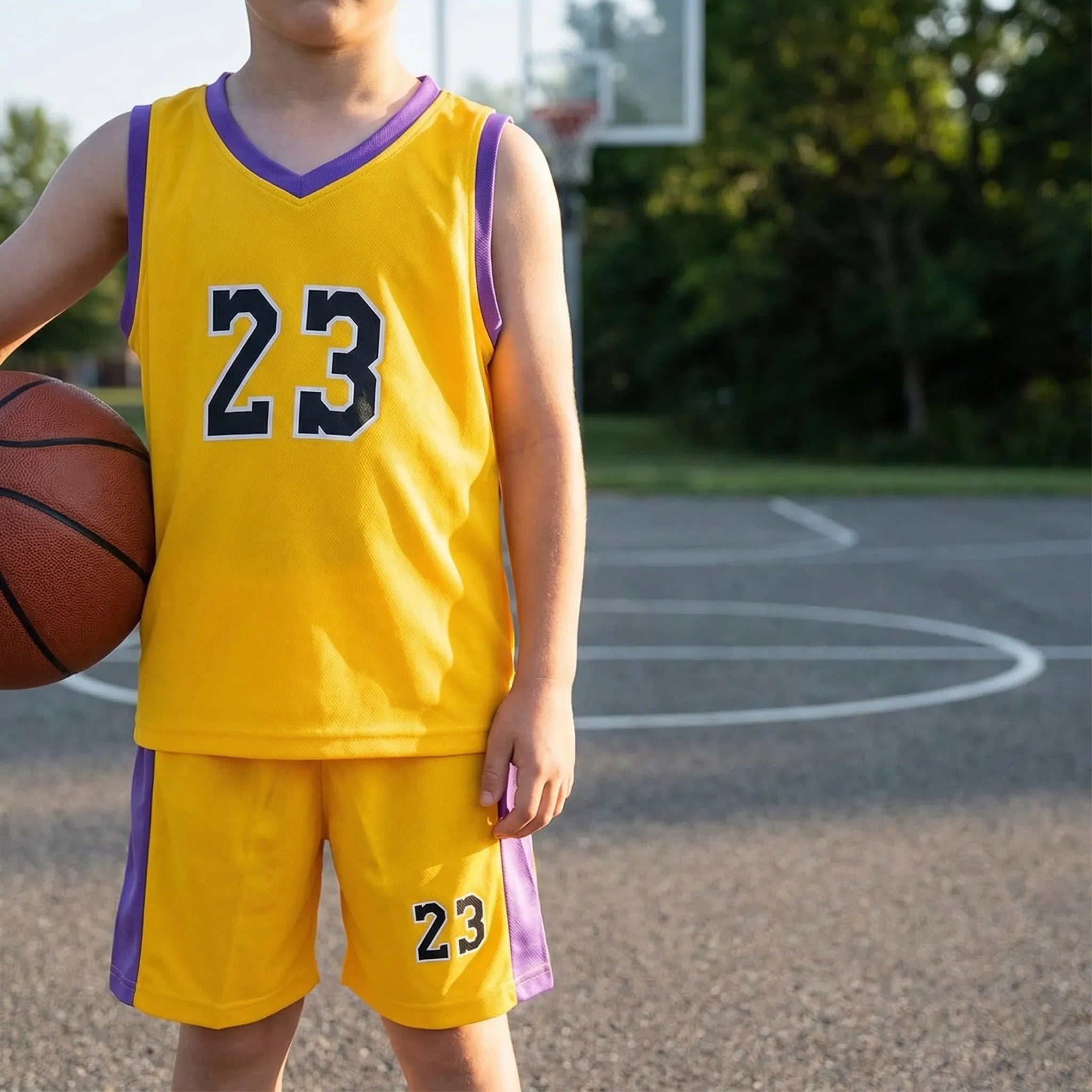 Kinder Sport-Set Weste und Shorts atmungsaktiv schnelltrocknend mit Zahlendruck